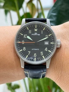Fortis Flieger Watch Automatic Date Mens 40.5mm Swiss Made 595.10.46.1 - Picture 1 of 13