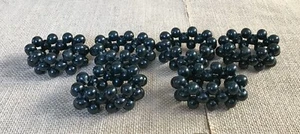 Juego de soporte de anillo de servilleta verde oscuro negro con cuentas boho gótico núcleo de bruja caprichoso - Imagen 1 de 3