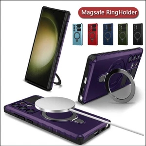 Coque Etui Magsafe Antichoc Pour Samsung S24 S23 S22 Ultra S21 Support de bague - Photo 1 sur 19