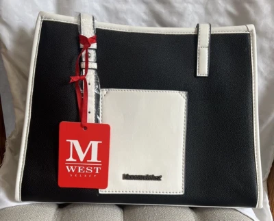 NEW Montana West Black & White Tote Bag Purse Shoulder Hobo Handbag - Image 1 of 4