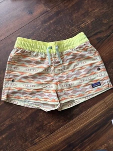 NEW Patagonia Girls Costa Rica Baggies Shorts Coast Highway Tea Green SZ MEDIUM - Picture 1 of 2