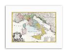 Map Antique Homann Heirs Italy Mediterranean Sea Canvas Art Print