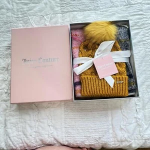 Juicy Couture Yellow Pink and Purple Beanie and Scarf Set Gift Set NWT - Bild 1 von 6