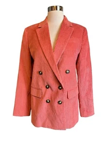 J. Crew Damen Nalya Blazer Größe 8 brüniert Scheunenrosa Cord strukturiert - Bild 1 von 8