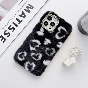 Warm Fluffy Plush Love Heart Case For Xiaomi Redmi Phone Cover Hot Women Girls - Picture 1 of 18