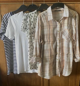 F&F, Bonmarche', George, Sommer, Bluse, Shirt, T-Shirt - 4 Oberteile Paket UK 12 - Bild 1 von 20