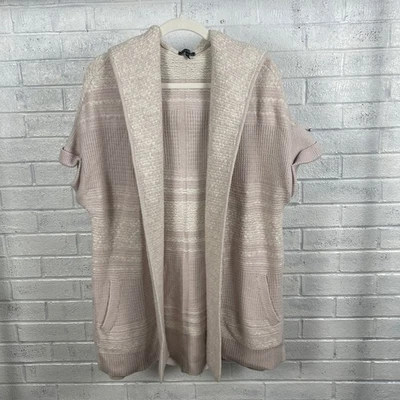 Cardigã feminino Intermix mistura de cashmere com capuz frente aberta S silencioso luxo boho - Imagem 1 de 4