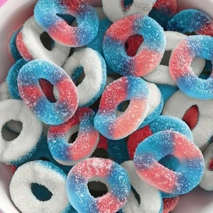 Anillos de gelatina halos dulces y ácidos 2 kg caramelo gomoso suave a granel - Imagen 1 de 4