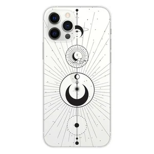 Coque en silicone imprimée compatible Apple iPhone 12 Pro Max Cercles de Lune - Photo 1 sur 6
