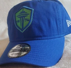 Seattle Sounders New Era 9Twenty Adjustable Primary Logo Cobalt Blue Hat Cap - Picture 1 of 10