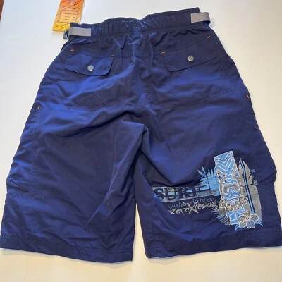 ZeroXPosur Board Shorts boys Large 14/16 Surf Cargo Shorts Lined with Wallet NWT - Image 1 of 4