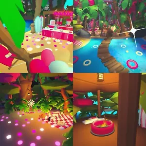 Adopt Me Home House Build Preppy Pink Jungle Sandbox Island - Picture 1 of 2