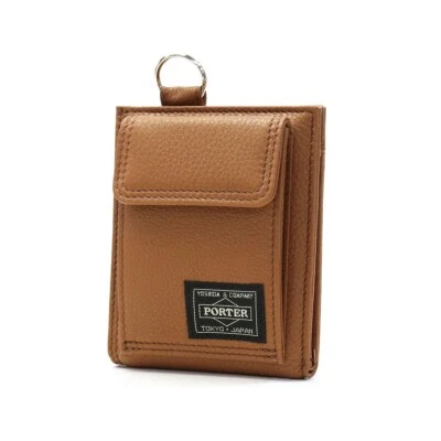 CARTERA PORTER CALM Marrón Camel 041-03123-40 Cartera Doble Pliegue Yoshida & Co. JPN Foto 1 de 4