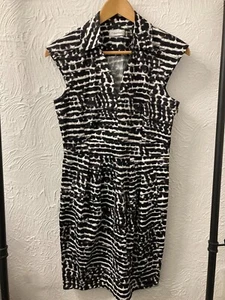 CALVIN KLEIN - BLACK AND WHITE - SLEEVELESS DRESS - WITH POCKETS - SIZE 8 - Picture 1 of 8