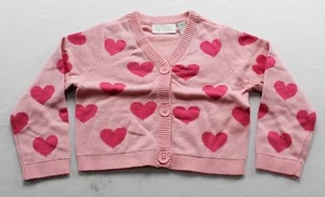 The Children’s Place Toddler Girls Intarsia Heart Cardigan EJ2 Pink Size 3T NWT - Picture 1 of 3