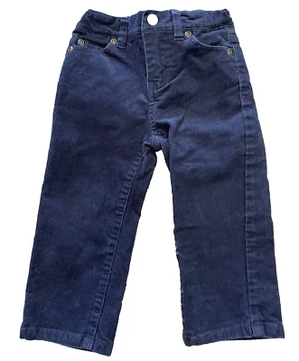 Janie & Jack Navy Blue Corduroy Baby Boys Pants Size 18-24 Months Adjust Waist - Image 1 of 4