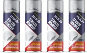 4 x 250ML Sticker Remover Spray Helps Remove Stickers Gum Adhesive & Goo - Picture 1 of 2