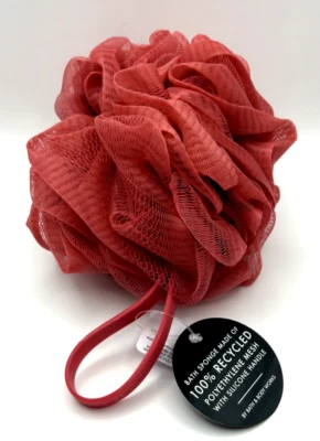 НОВЫЙ 1 ВАННА И ТЕЛО РАБОТАЕТ ВАННА ГУБКА МЯГКИЙ LOOFAH СИЛИКОНОВАЯ РУЧКА КРАСНЫЙ - Изображение 1 из 2