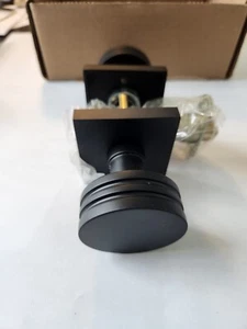 Emtek Square Rosette Passage Handle, Black, Bern Knob EM-5110-BN-19 - Picture 1 of 2