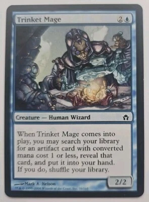 MTG Magic The Gathering Card Trinket Mage Creature Human Wizard Blue Fifth Dawn  - Image 1 of 2
