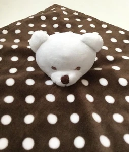 Bean Sprout Baby Lovey Chocolate Brown Plush Teddy Bear Polka Dot Minky - Picture 1 of 4