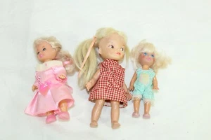 Vintage Unbranded Girls Toy Blonde Hair Baby 4in-6in Dolls Lot of 3 - Picture 1 of 2