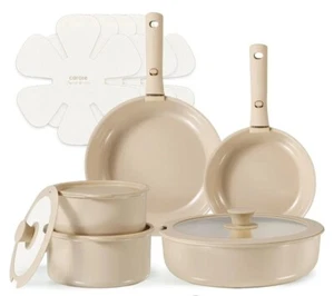 CAROTE 15pcs Ceramic Cookware Set, Pots and Pans Set, Induction Nonstick Kitchen - Picture 1 of 9