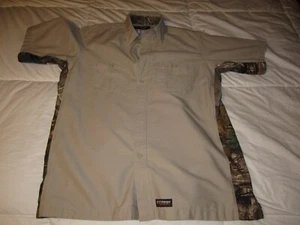 Wrangler X Realtree Workwear Men's Shirt Canvas Camo Size L Short Sleeve NWOT - Picture 1 of 10