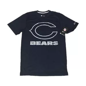 NWT NEW Chicago Bears Nike Heathered Logo Navy Men's Tri-Blend Shirt Size Small - Picture 1 of 1