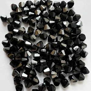 Swarovski 6mm Crystal Bicone Beads- Jet black AB 120 pieces - Picture 1 of 2