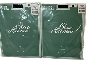 Blue Heaven 2 Pair Sheer Silky Navy Blue Control Top Tall Panty Hose 5’4” To 5’8 - Picture 1 of 6