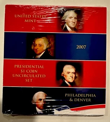 2007 Presidential $1 Coin Uncirculated Mint Set 8 Coins - Image 1 of 2