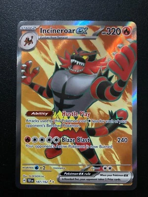 MINT Incineroar EX 187/162 Pokémon Sv05 Temporal Forces Holo Ultra Rare Full Art - Image 1 of 2