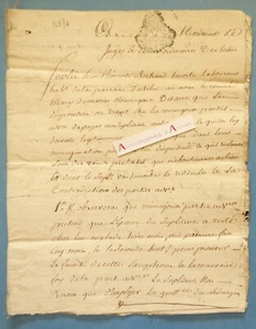 ● 1773 Lacoste laboureur Paroisse Belin (Beliet ?) 7p cachet généralité Bordeaux - Picture 1 of 7