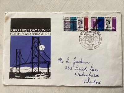 GB QEII 1964 Forth Road Bridge Ord GPO FDC South Queensferry SHS HW Add Cat £40 - Image 1 of 3