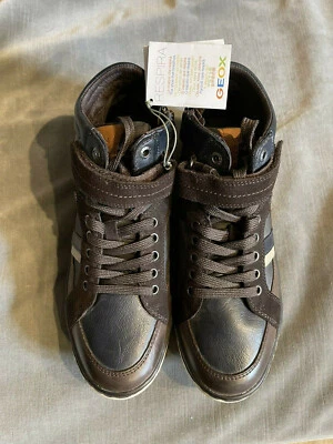 BOTINHAS/SAPATOS MASCULINOS GEOX RESPIRA COURO COM CADARÇO TAMANHO 6 EUA - NOVO - Imagem 1 de 4