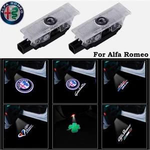 2x Luci Benvenuto 3D LED Logo Proiettore per Alfa Romeo Stelvio Giulia Mito - Picture 1 of 9