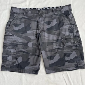 Iron Grey Camo Cargo Shorts Mens 40 Camouflage Stretch Outdoor Summer Pockets - Picture 1 of 11