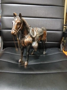VTG Mid-Century Copper/Bronze Over Cast Metal 11"×14" Horse Statuette/Figurine - Picture 1 of 10
