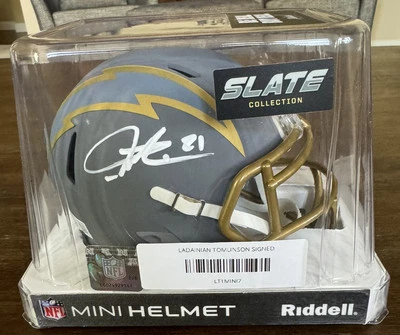 LaDainian Tomlinson Signed Los Angeles Chargers Slate Mini Helmet -Beckett COA - Image 1 of 4