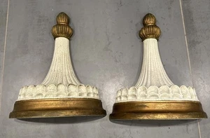 Italienischer Stil vergoldete Corbel Regale gealterte Scones Distressed knistert Kiefernzapfen - Bild 1 von 15