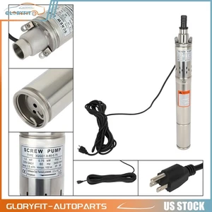 1" 1Hp 220V/60Hz Screw Pump Submersible Water Deep Well Pump Stainless Steel - Picture 1 of 5