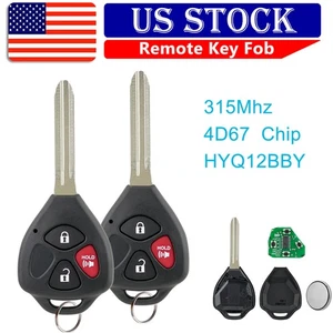 2 For 2006 - 2011 Toyota Rav4 2008 - 2013  Scion xB Remote Key Fob HYQ12BBY 4D67 - Picture 1 of 7