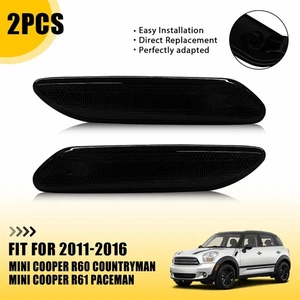 2x Smoked Front Side Marker Lights Housing for 2011-2016 MINI Cooper R61 Paceman - Picture 1 of 16