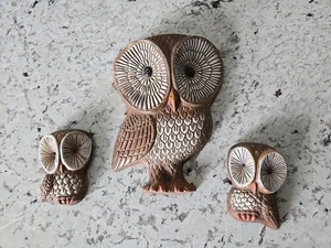 3 Vintage Foam Kitsch Owl Wall Decor Retro Mid Century Modern MCM - Picture 1 of 8