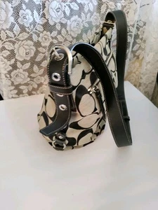 Vintage Coach Signature Canvas Gray Black Large Bucket Bag. Excellent Condition - Picture 1 of 19