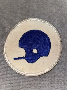 Casco de fútbol americano azul vintage blanco 2” redondo bordado parche insignia - Imagen 1 de 2