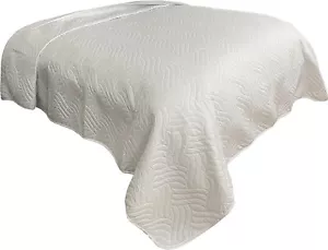 Tagesdecke Bettüberwurf 140x210 cm weiß Unifarben Steppdecke Sofaüberwurf - Bild 1 von 5