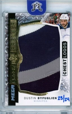 2015-16 Upper Deck Premier Dustin Byfuglien Mega Patch Chest Logo /24 - Image 1 of 2