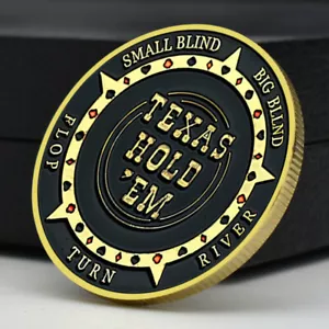 Tarjeta de póquer Texas Hold'em Lasvegas-guardián moneda ficha de oro medalla conmemorativa de la suerte - Imagen 1 de 12